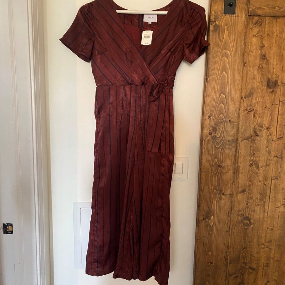J.O.A Satin Stripe Jumpsuit